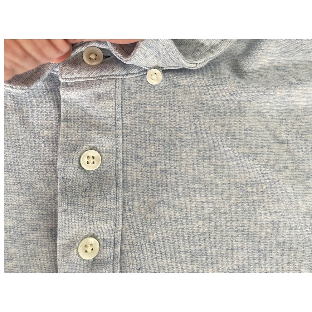 Faherty Movement Polo Mens XXL Light Blue Heathered Coastal Surf Preppy Casual - Picture 4 of 9